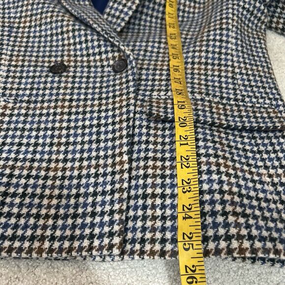 J Crew Dover Houndstooth Check Blazer Jacket Wool Velvet Collar Women’s Size 14 - Picture 7 of 8